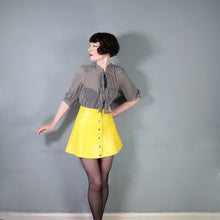 Load image into Gallery viewer, LORD BRUMMEL ITALIAN YELLOW LEATHER A-LINE MINI SKIRT - 25&quot;