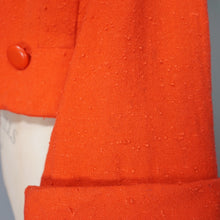 Load image into Gallery viewer, 50s 60s HERSHELLE MODEL ORANGE CROPPED SLUBBY WOOL JACKET - S