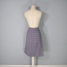 Load image into Gallery viewer, GREY AND PURPLE CHECKED LIGHTWEIGHT WOOL LATE 50s SKIRT SUIT - S