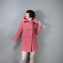 Load image into Gallery viewer, 60s 70s DUSKY PINK DOUBLE BREASTED PURE WOOL MINI COAT - S-M