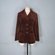 Load image into Gallery viewer, 70s BROWN VELVET CORD FITTED ACADEMIA BLAZER JACKET - XS-S