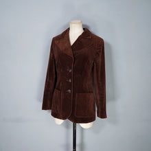 Load image into Gallery viewer, 70s BROWN VELVET CORD FITTED ACADEMIA BLAZER JACKET - XS-S