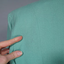 Load image into Gallery viewer, 60s LILLI ANN PASTEL MINT GREEN WOOL CREPE ASYMMETRIC JACKET WITH FUR CUFFS - S