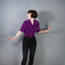 Load image into Gallery viewer, 60s SPORTAVILLE DEEP PURPLE VELVETY PIN CORD CROPPED JACKET - S