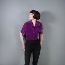 Load image into Gallery viewer, 60s SPORTAVILLE DEEP PURPLE VELVETY PIN CORD CROPPED JACKET - S
