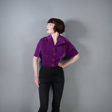 Load image into Gallery viewer, 60s SPORTAVILLE DEEP PURPLE VELVETY PIN CORD CROPPED JACKET - S