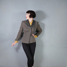 Load image into Gallery viewer, 40s GREY TAILORED JACKET WITH BEADED COLLAR AND BUTTON DETAIL - M