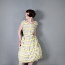 Load image into Gallery viewer, 40s / 50s SOFT RAYON YELLOW FLORAL TEA DRESS WITH BELT - M