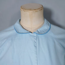 Load image into Gallery viewer, 50s CLAUDIA HUNT PASTEL BLUE FLORAL EMBROIDERED SHIRT DRESS - XS