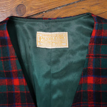 Load image into Gallery viewer, 60s PENDLETON RED GREEN PLAID CHECK FITTED WOOL LADIES WAISTCOAT - M
