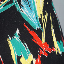 Load image into Gallery viewer, 70s/80s does 50s BLACK PAINTERLY SPLASH PRINT FULL SKIRT - 28"