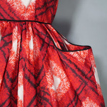 Load image into Gallery viewer, 50s RED CHECK DAY DRESS WITH FULL SKIRT AND POCKETS - XS / PETITE FIT