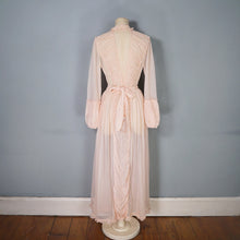 Load image into Gallery viewer, 50s HOWARD LINGERIE SHEER PINK MESH RUCHED BOUDOIR ROBE DRESS - M