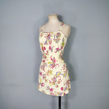 Load image into Gallery viewer, 40s YELLOW SOFT RAYON JERSEY FISH PRINT SWIMSUIT DRESS - S