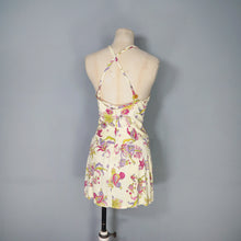 Load image into Gallery viewer, 40s YELLOW SOFT RAYON JERSEY FISH PRINT SWIMSUIT DRESS - S