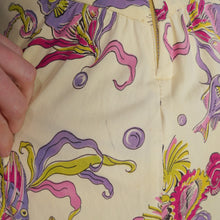 Load image into Gallery viewer, 40s YELLOW SOFT RAYON JERSEY FISH PRINT SWIMSUIT DRESS - S