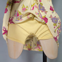 Load image into Gallery viewer, 40s YELLOW SOFT RAYON JERSEY FISH PRINT SWIMSUIT DRESS - S