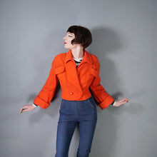 Load image into Gallery viewer, 50s 60s HERSHELLE MODEL ORANGE CROPPED SLUBBY WOOL JACKET - S