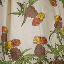 Load image into Gallery viewer, 50s AUSTUMNAL FLORAL DANDELION PALE YELLOW FULL SKIRT - 28&quot;