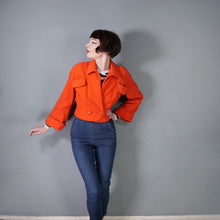 Load image into Gallery viewer, 50s 60s HERSHELLE MODEL ORANGE CROPPED SLUBBY WOOL JACKET - S