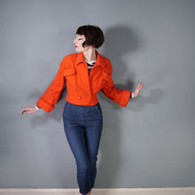 Load image into Gallery viewer, 50s 60s HERSHELLE MODEL ORANGE CROPPED SLUBBY WOOL JACKET - S