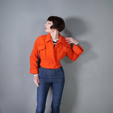 Load image into Gallery viewer, 50s 60s HERSHELLE MODEL ORANGE CROPPED SLUBBY WOOL JACKET - S