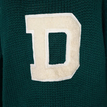 Load image into Gallery viewer, VINTAGE CHUNKY GREEN WOOL COLLEGE SPORTS LETTERMAN JUMPER - L