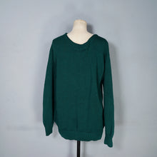 Load image into Gallery viewer, VINTAGE CHUNKY GREEN WOOL COLLEGE SPORTS LETTERMAN JUMPER - L