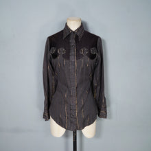 Load image into Gallery viewer, 70s DEE CEE BRAND BLACK AND GOLD STRIPE COWBOY WESTERN XS-S