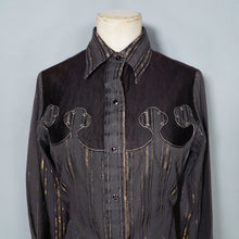 Load image into Gallery viewer, 70s DEE CEE BRAND BLACK AND GOLD STRIPE COWBOY WESTERN XS-S