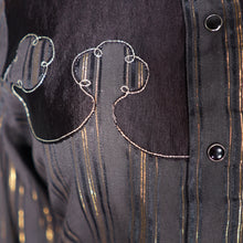Load image into Gallery viewer, 70s DEE CEE BRAND BLACK AND GOLD STRIPE COWBOY WESTERN XS-S
