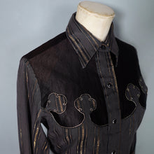 Load image into Gallery viewer, 70s DEE CEE BRAND BLACK AND GOLD STRIPE COWBOY WESTERN XS-S