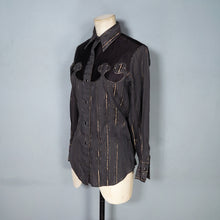 Load image into Gallery viewer, 70s DEE CEE BRAND BLACK AND GOLD STRIPE COWBOY WESTERN XS-S