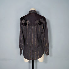 Load image into Gallery viewer, 70s DEE CEE BRAND BLACK AND GOLD STRIPE COWBOY WESTERN XS-S