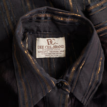 Load image into Gallery viewer, 70s DEE CEE BRAND BLACK AND GOLD STRIPE COWBOY WESTERN XS-S