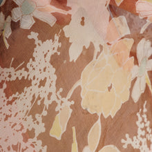 Load image into Gallery viewer, 30s SHEER BROWN BIAS CUT FLORAL CHIFFON MAXI DRESS - S-M