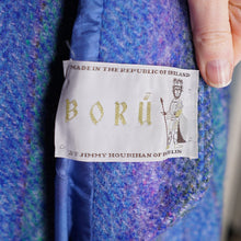 Load image into Gallery viewer, JIMMY HOURIHAN &quot;BORU&quot; 70s BLUE GREEN AND PURPLE LONG WOOL CAPE WITH BELT - S-M