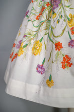 Load image into Gallery viewer, 50s WHITE AND YELLOW WILD MEADOW FLORAL COTTON DRESS - S