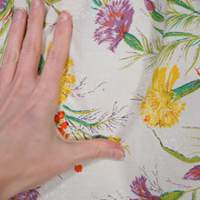 Load image into Gallery viewer, 50s WHITE AND YELLOW WILD MEADOW FLORAL COTTON DRESS - S