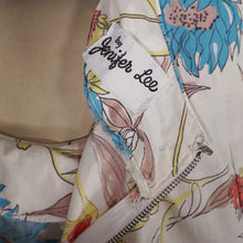 Load image into Gallery viewer, 50s JENNIFER LEE MID CENTURY FLORAL DROP WAISTED FULL SKIRT DRESS - S