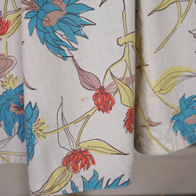 Load image into Gallery viewer, 50s JENNIFER LEE MID CENTURY FLORAL DROP WAISTED FULL SKIRT DRESS - S