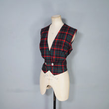 Load image into Gallery viewer, 50s PENDLETON RED GREEN AND NAVY PLAID CHECK WOOL LADIES WAISTCOAT - M