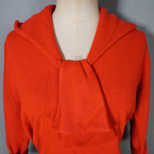 Load image into Gallery viewer, 60s LIGHT RED SOFT WOOL TIE / SHAWL NECK JUMPER - M