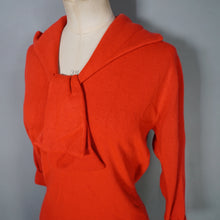 Load image into Gallery viewer, 60s LIGHT RED SOFT WOOL TIE / SHAWL NECK JUMPER - M