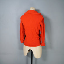 Load image into Gallery viewer, 60s LIGHT RED SOFT WOOL TIE / SHAWL NECK JUMPER - M