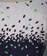 Load image into Gallery viewer, 50s 60s BLANES BLACK, WHITE AND GREEN CONFETTI PRINT DRESS - S