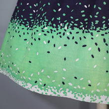 Load image into Gallery viewer, 50s 60s BLANES BLACK, WHITE AND GREEN CONFETTI PRINT DRESS - S