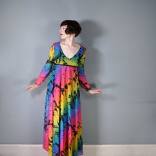 Load image into Gallery viewer, 70s &quot;MARISA&quot; RAINBOW FLORAL FLOWING EMPIRE MAXI DRESS - M-L
