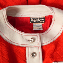 Load image into Gallery viewer, 60s PEGGY PAGE LONG SLEEVED THICK RED MOD DRESS WITH WHITE TRIMS - XS