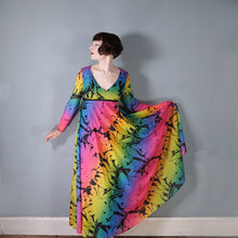 Load image into Gallery viewer, 70s &quot;MARISA&quot; RAINBOW FLORAL FLOWING EMPIRE MAXI DRESS - M-L